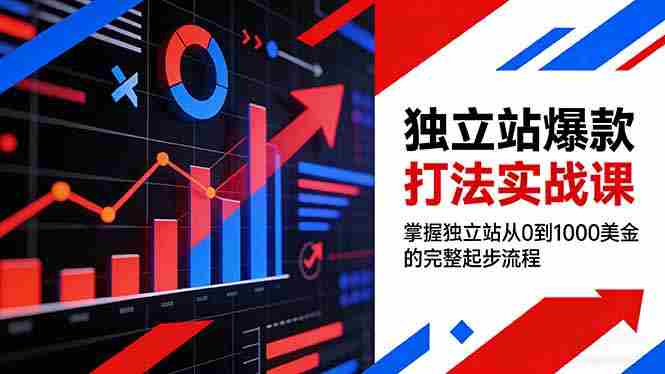 （17322期）独立站爆款打法实战课，掌握独立站从0到1000美金的完整起步流程-副业部