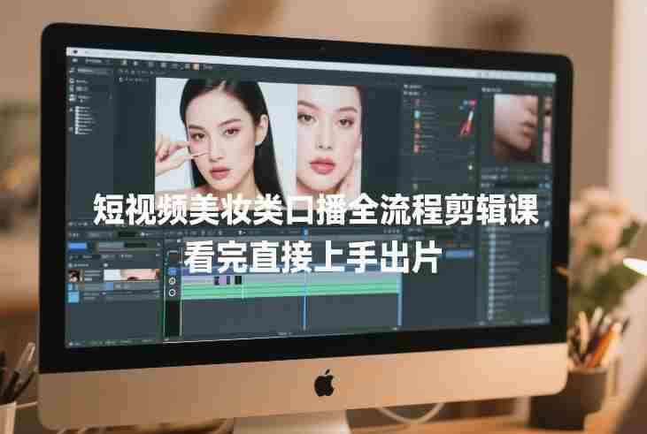 短视频美妆类口播全流程剪辑课,看完直接上手出片