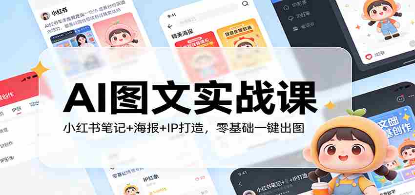 AI图文实战课:小红书笔记+海报+IP打造,零基础一键出图-副业部