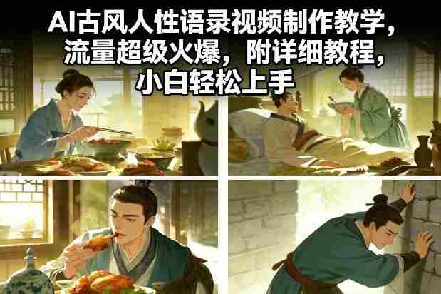AI古风人性语录视频制作教学，流量超级火爆，附详细教程，小白轻松上手-副业部