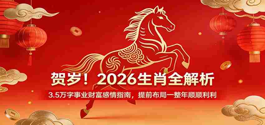 贺岁!2026生肖全解析,3.5万字事业财富感情指南,提前布局一整年顺顺利利-副业部