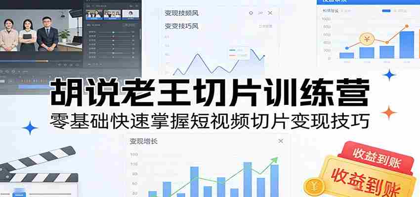 胡说老王切片训练营，零基础快速掌握短视频切片变现技巧-副业部