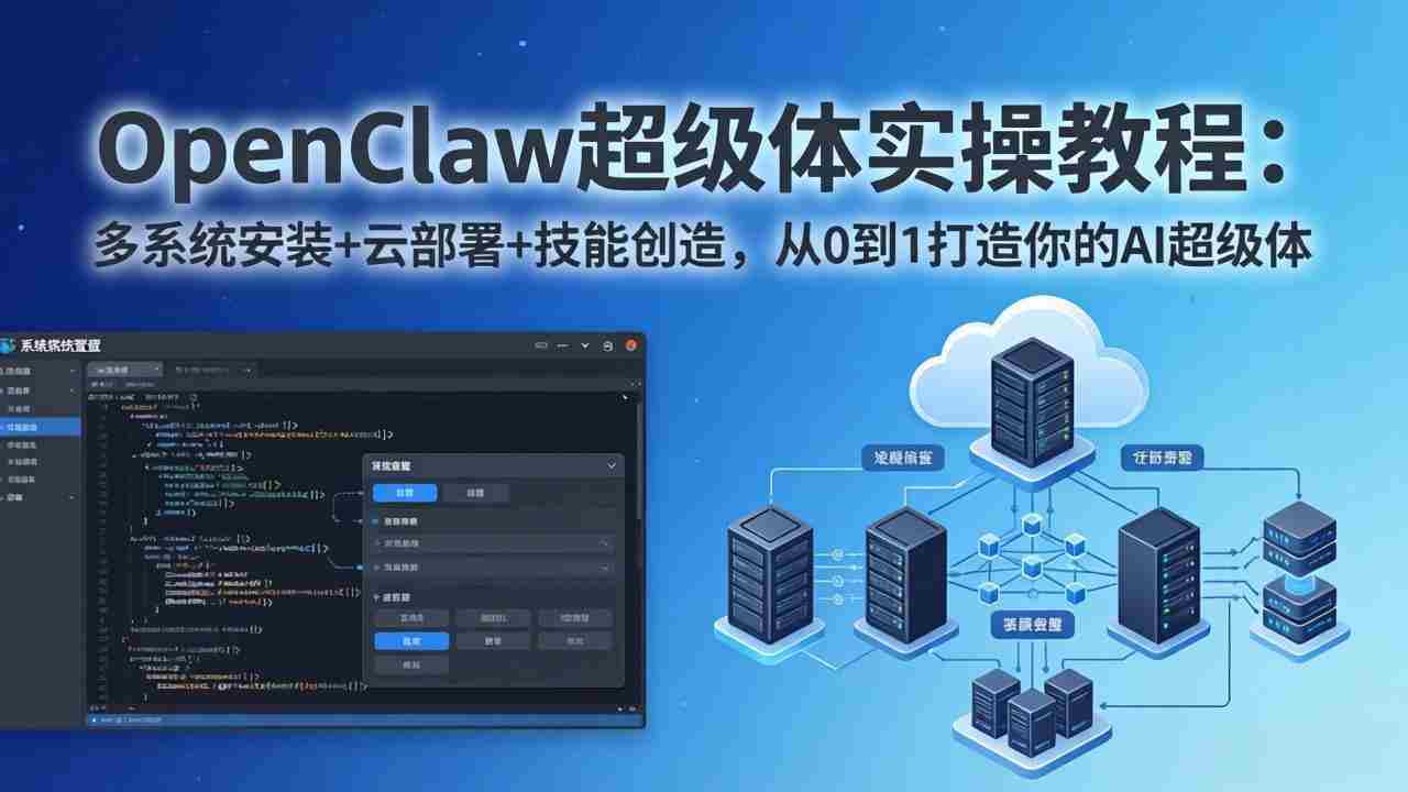 （17603期）OpenClaw-小龙虾 超级体实操教程：多系统安装+云部署+技能创造，从0到1打造你的AI超级体-副业部