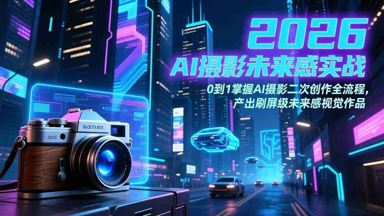 （17584期）2026 AI摄影未来感实战：0到1掌握AI摄影二次创作全流程，产出刷屏级未来感视觉作品-副业部