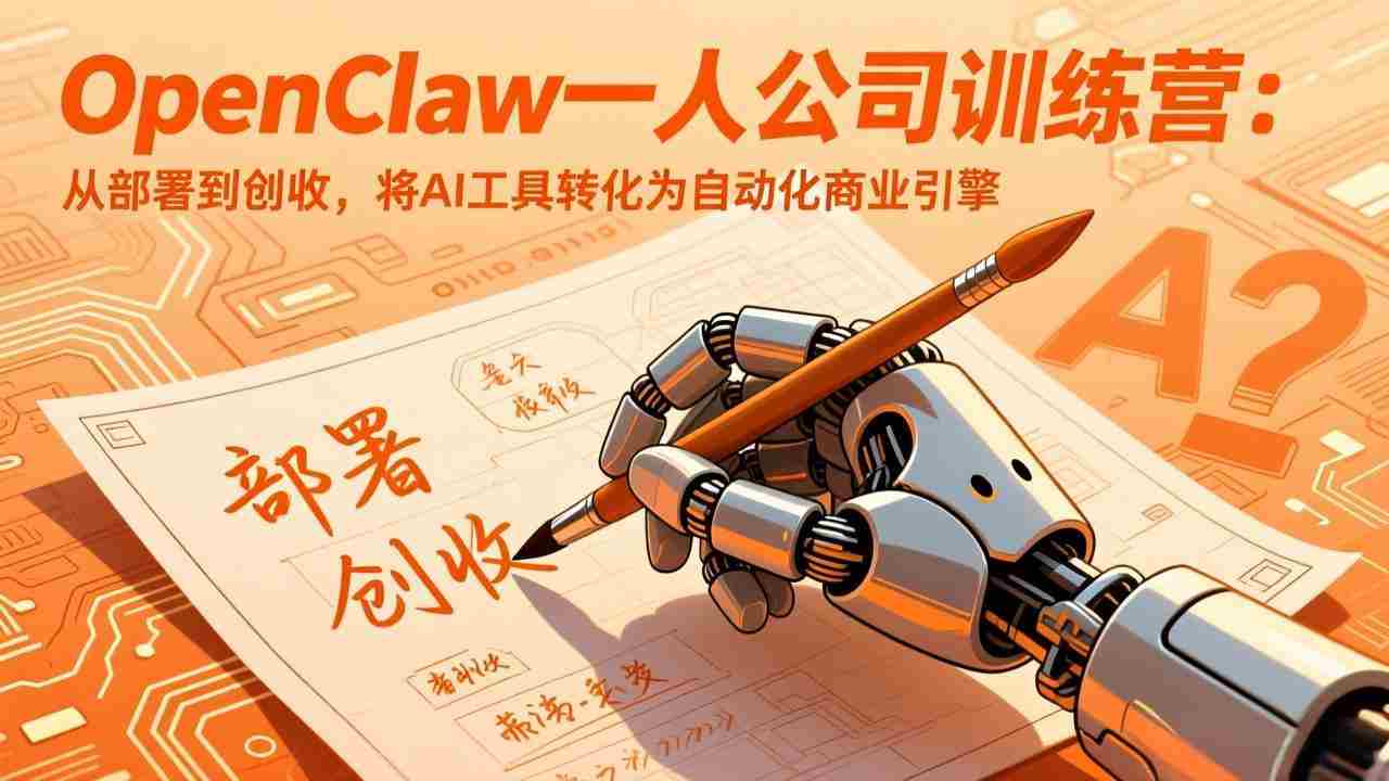 （17540期）OpenClaw一人公司训练营：从部署到创收，将AI工具转化为自动化商业引擎-副业部
