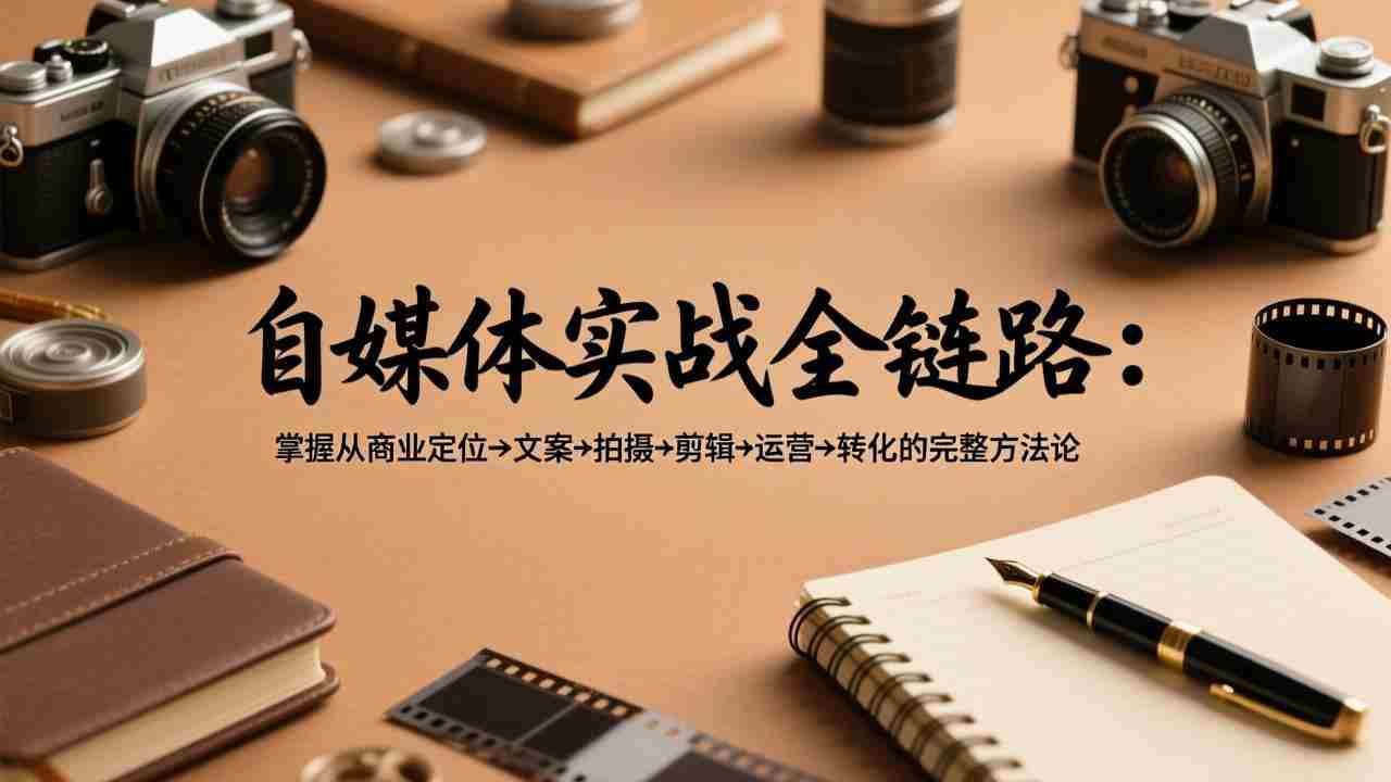 （17586期）自媒体实战全链路：掌握从商业定位→文案→拍摄→剪辑→运营→转化的完整方法论-副业部