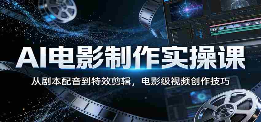 AI电影制作实操课：从剧本配音到特效剪辑，电影级视频创作技巧-副业部