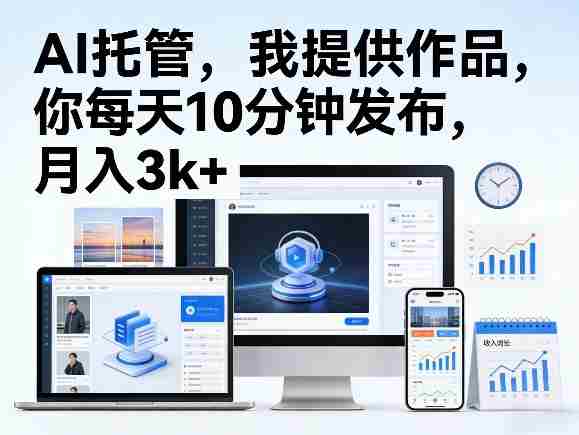 公众号AI托管,我提供作品,你每天10分钟发布,月入3k+【揭秘】