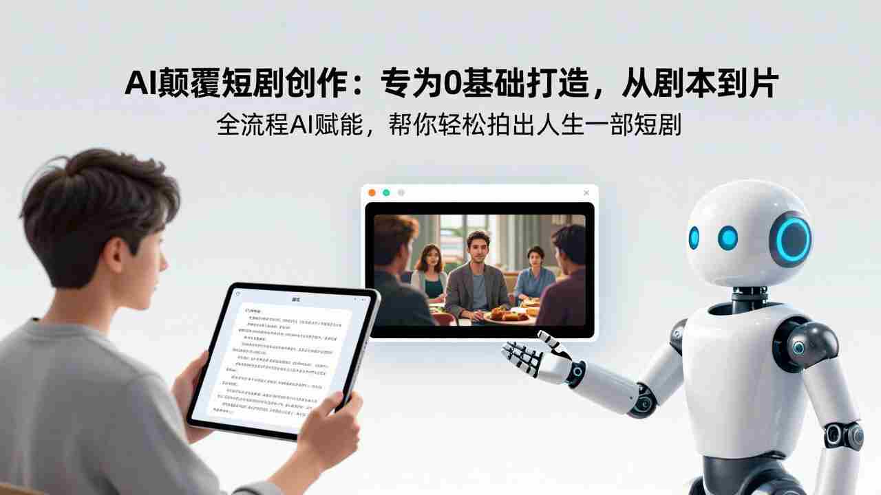 （17564期）AI颠覆短剧创作：专为0基础打造，从剧本到成片全流程AI赋能，帮你轻松拍出人生第一部短剧-副业部