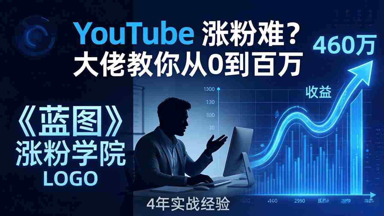 （17836期）YouTube 涨粉难？《蓝图涨粉学院》：4 年赚 460 万的大佬教策略，从0到百万有路径！-副业部