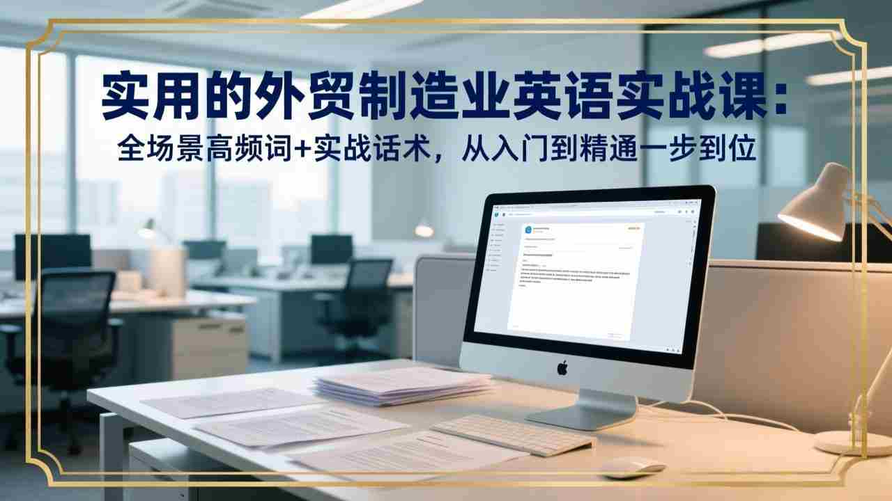 （17532期）实用的外贸制造业英语实战课：全场景高频词+实战话术，从入门到精通一步到位-副业部
