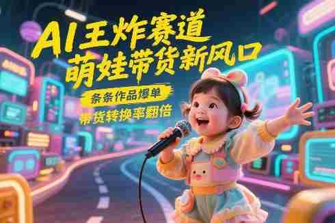 AI王炸赛道，萌娃带货新风口，条条作品爆单，带货转换率翻倍，核心逻辑拆解-副业部
