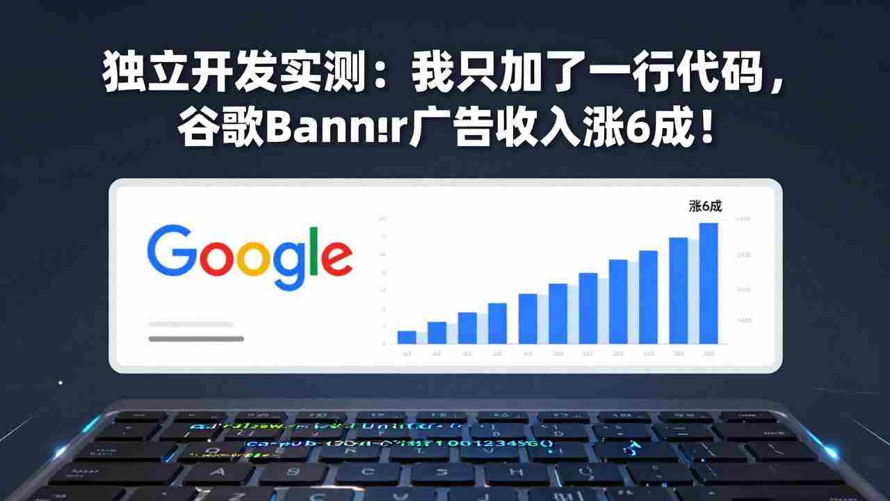 （17574期）付费文章：独立开发实测：我只加了一行代码，谷歌Banner广告收入涨6成！-副业部