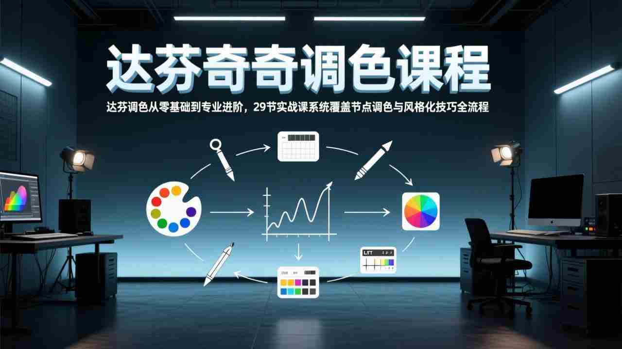 （17484期）达芬奇调色从零基础到专业进阶，29节实战课系统覆盖节点调色与风格化技巧全流程-副业部