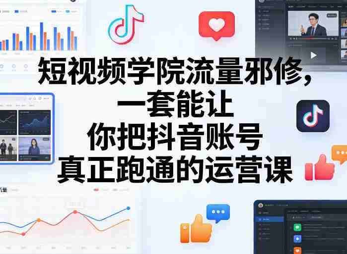 短视频学院流量邪修,一套能让你把抖音账号真正跑通的运营课