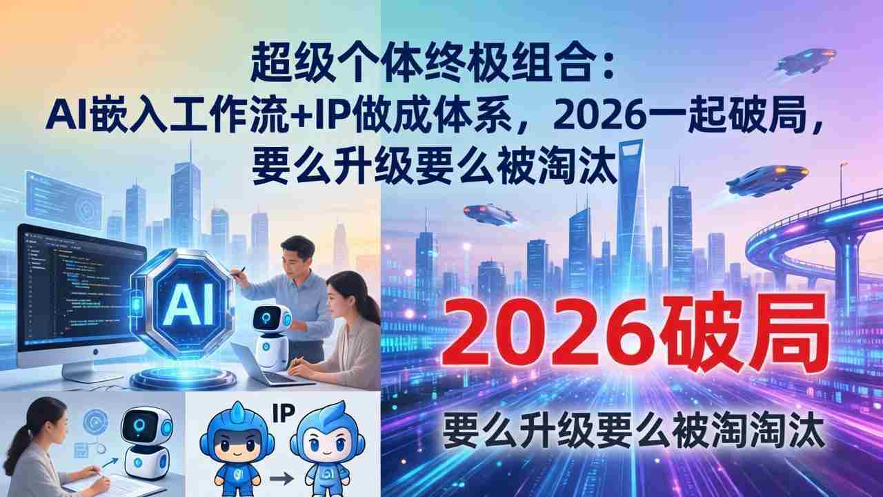 （17789期）超级个体终极组合：AI嵌入工作流+IP做成体系，2026一起破局，要么升级要么被淘汰-副业部