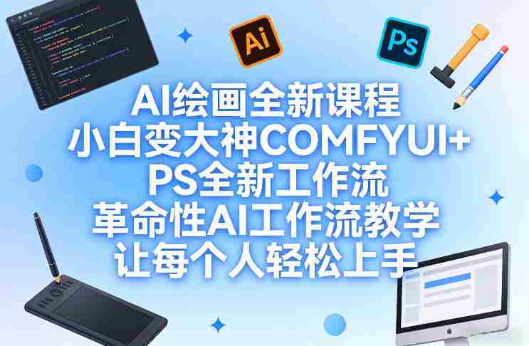 AI绘画全新课程，小白变大神COMFYUI+PS全新工作流，革命性AI工作流教学，让每个人轻松上手-副业部