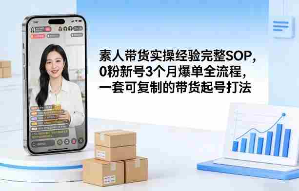 素人短视频带货实操经验完整SOP，0粉新号3个月爆单全流程，一套可复制的带货起号打法-副业部