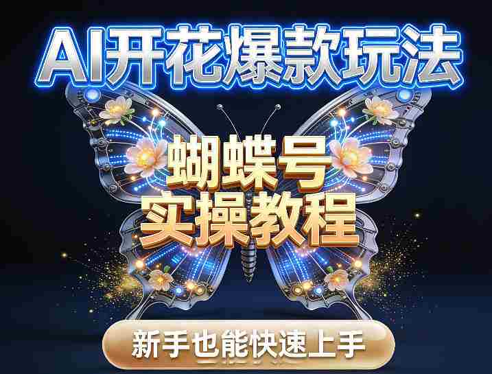 AI开花爆款玩法，蝴蝶号实操教程，新手也能快速上手-副业部