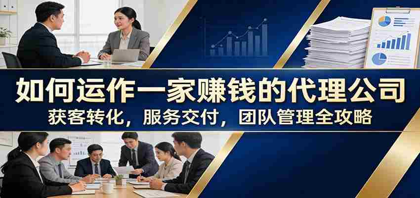 如何运作一家赚钱的代理公司:获客转化,服务交付,团队管理全攻略-副业部