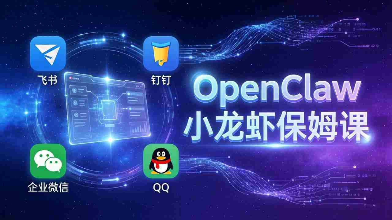 （17614期）OpenClaw小龙虾保姆课： Windows/macOS/Linux/Docker全系统安装，飞书+钉钉+企业微信+QQ 全接入-副业部