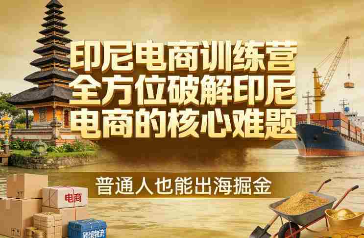 印尼电商训练营，全方位破解印尼电商的核心难题，普通人也能出海掘金-副业部