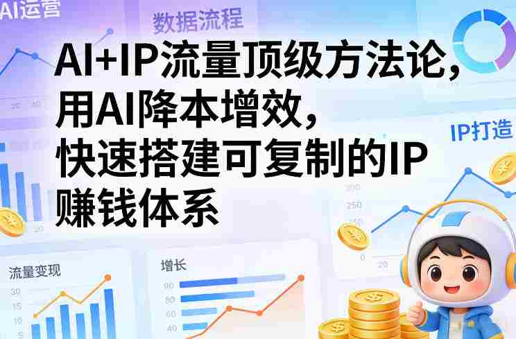 AI+IP流量顶级方法论，用AI降本增效，快速搭建可复制的IP賺钱体系-副业部