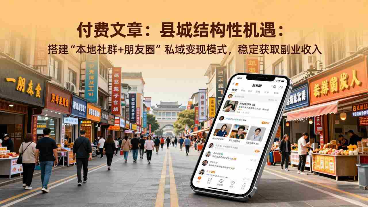 （17518期）付费文章：县城结构性机遇：搭建“本地社群+朋友圈”私域变现模式，稳定获取副业收入-副业部