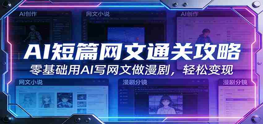 AI短篇网文通关攻略:零基础用AI写网文做漫剧,轻松变现-副业部