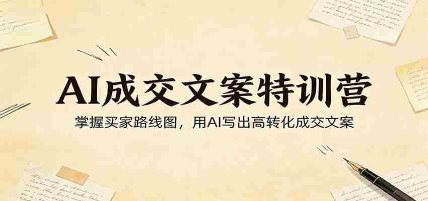 AI成交文案特训营：掌握买家路线图，用AI写出高转化成交文案-副业部