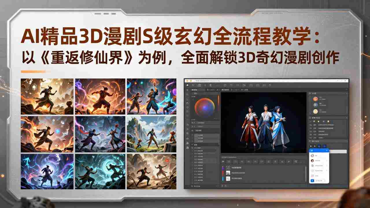 （17882期）AI精品3D漫剧S级玄幻全流程教学：以《重返修仙界》为例，全面解锁3D奇幻漫剧创作-副业部