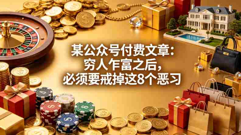某公众号付费文章：穷人乍富之后，必须要戒掉这8个恶习-副业部