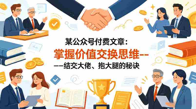 某公众号付费文章：掌握价值交换思维—-结交大佬、抱大腿的秘诀-副业部