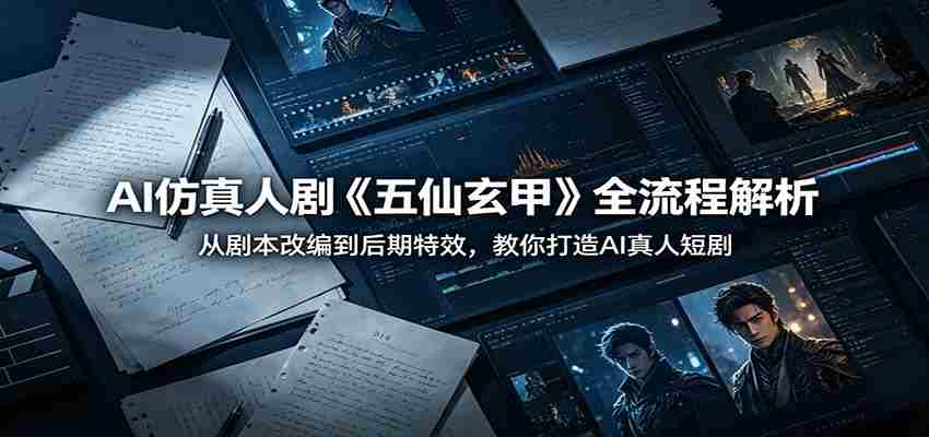 AI仿真人剧《五仙玄甲》全流程解析:从剧本改编到后期特效,教你打造AI真人短剧-副业部
