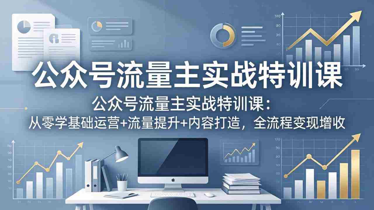 （18072期）公众号流量主实战特训课：从零学基础运营+流量提升+内容打造，全流程变现增收-副业部