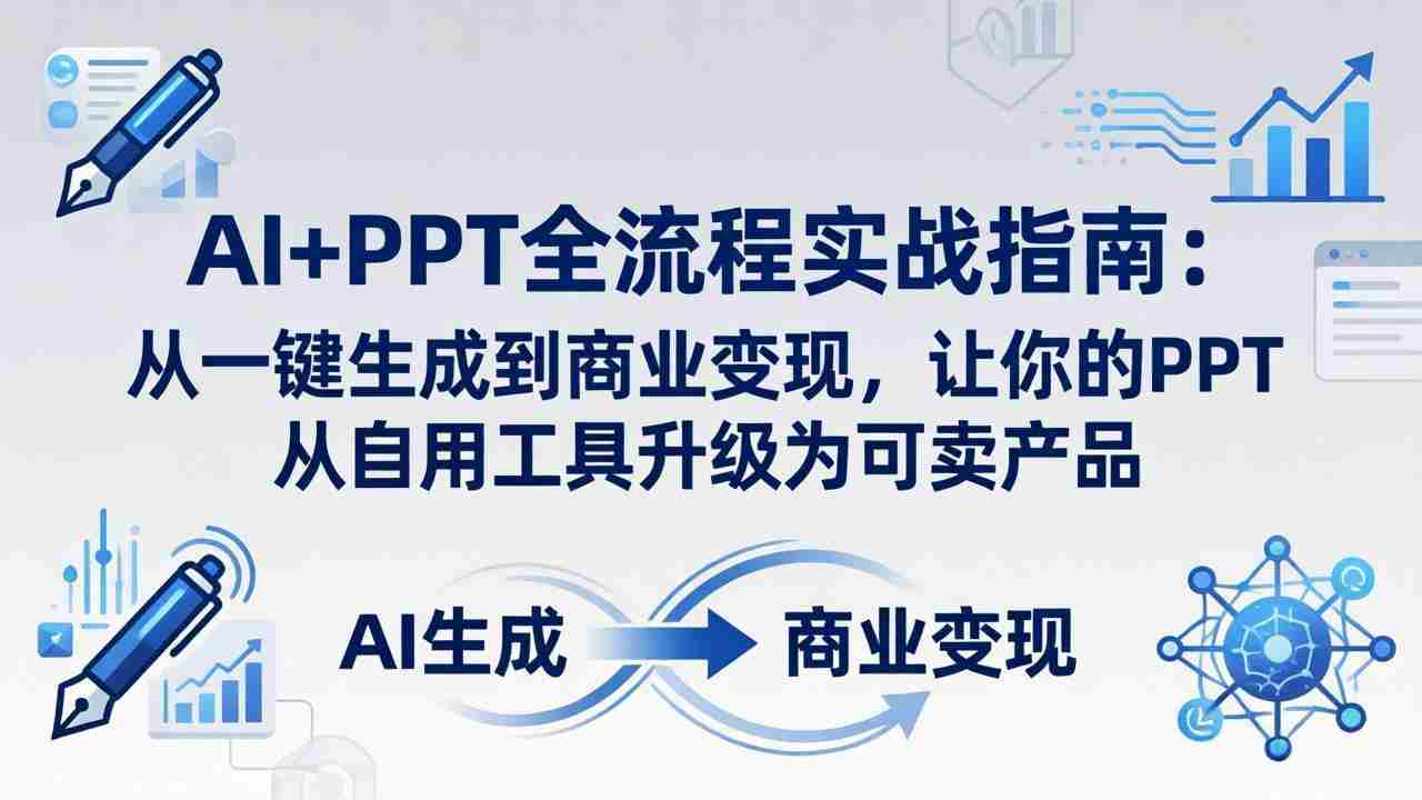 （18142期）AI+PPT全流程实战指南-更新4月21：从一键生成到商业变现，让你的PPT从自用工具升级为可卖产品-副业部
