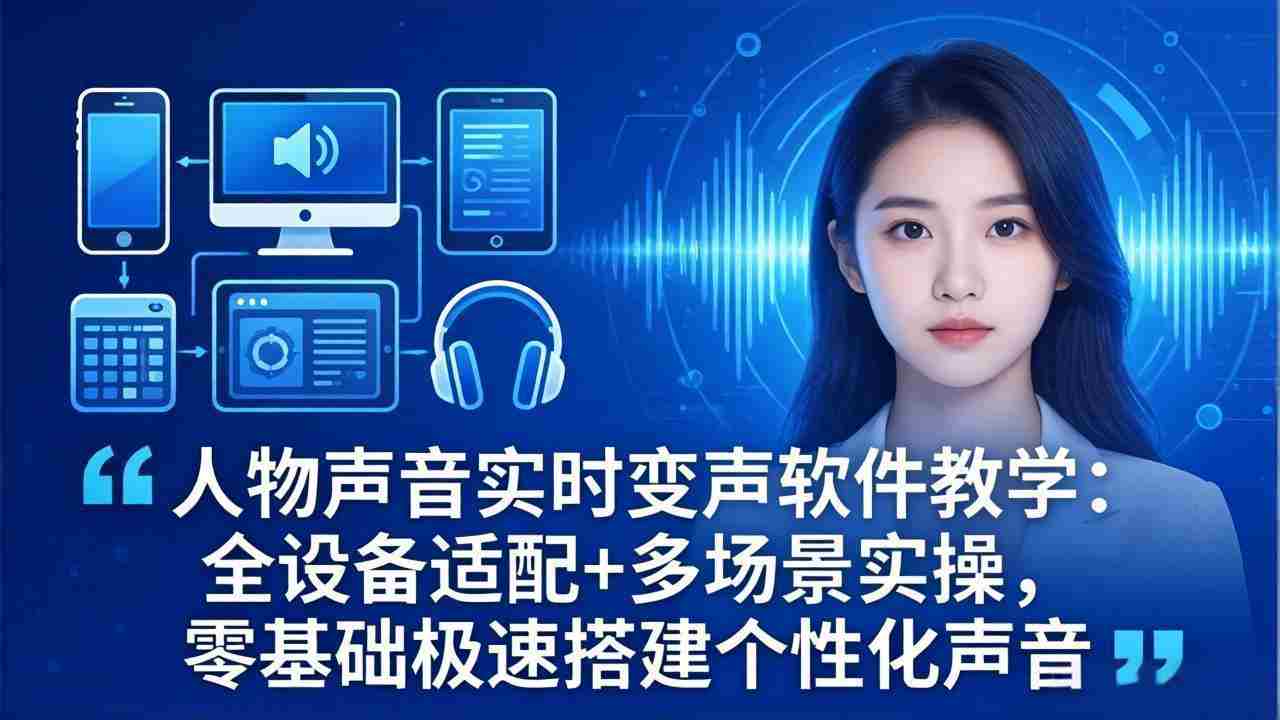（18120期）人物声音实时变声软件教学：全设备适配+多场景实操，零基础极速搭建个性化声音-副业部