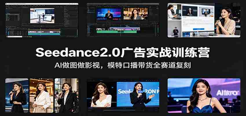 Seedance2.0广告实战训练营：AI做图做影视，模特口播带货全赛道复刻-副业部