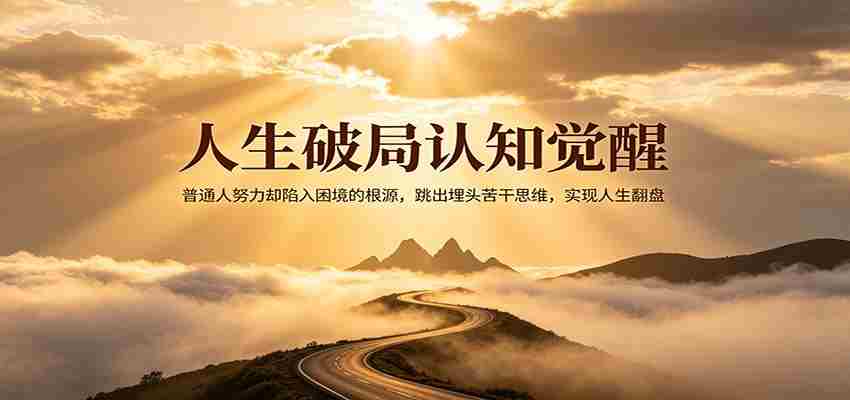 人生破局认知觉醒，普通人努力却陷入困境的根源，跳出埋头苦干思维，实现人生翻盘-副业部