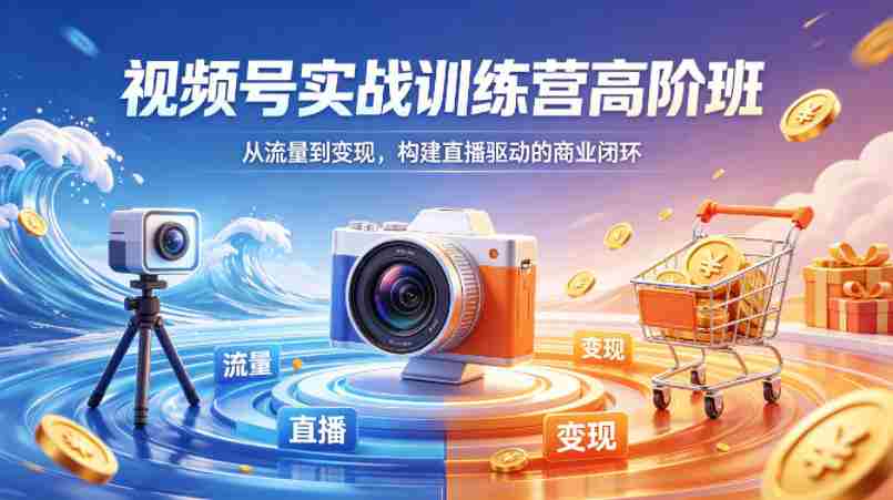 视频号实战训练营高阶班，从流量到变现，构建直播驱动的商业闭环（26年4月）-副业部