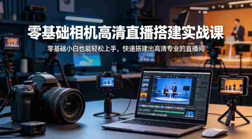 零基础相机高清直播间搭建实战课，小白也能轻松上手，快速搭建出高清专业的直播间-副业部