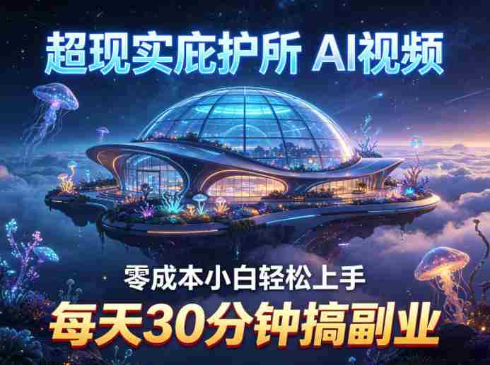 超现实庇护所AI视频项目拆解,零成本小白轻松上手,每天30分钟搞副业
