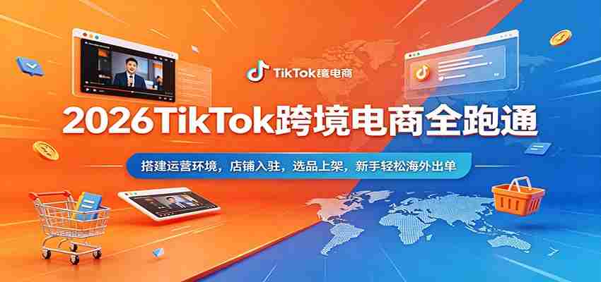 2026TikTok跨境电商全跑通：搭建运营环境，店铺入驻，选品上架，新手轻松海外出单-副业部