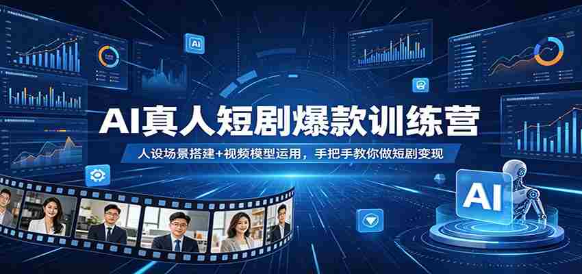 AI真人短剧爆款训练营:人设场景搭建+视频模型运用,手把手教你做短剧变现-副业部