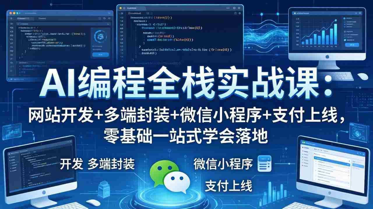 （18049期）AI编程全栈实战课：网站开发+多端封装+微信小程序+支付上线，零基础一站式学会落地-副业部