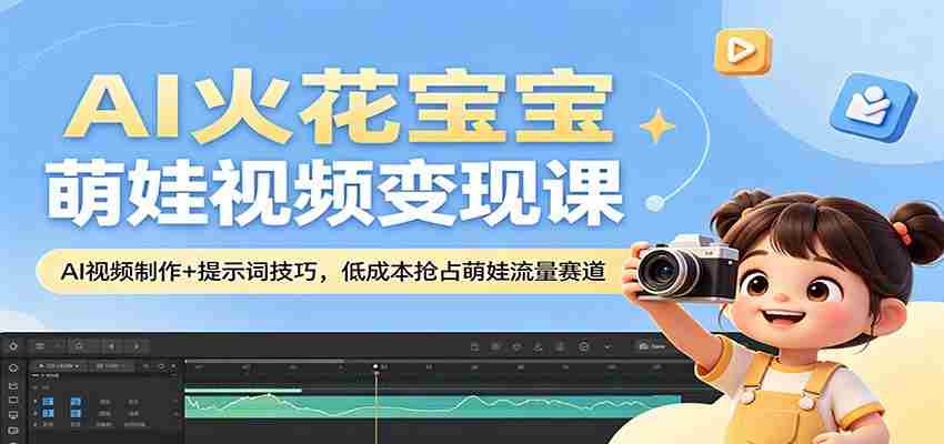 AI火花宝宝萌娃视频变现课:AI视频制作+提示词技巧,低成本抢占萌娃流量赛道-副业部