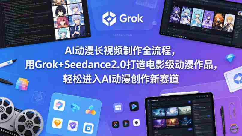 AI动漫长视频制作全流程，用Grok+Seedance2.0打造电影级动漫作品，轻松进入AI动漫创作新赛道-副业部