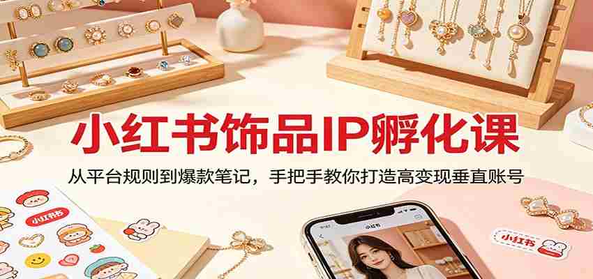 小红书饰品IP孵化课:从平台规则到爆款笔记,手把手教你打造高变现垂直账号-副业部