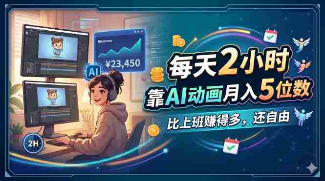 （18051期）每天 2 小时，靠 AI 动画月入 5 位数，比上班赚得多，还自由-副业部