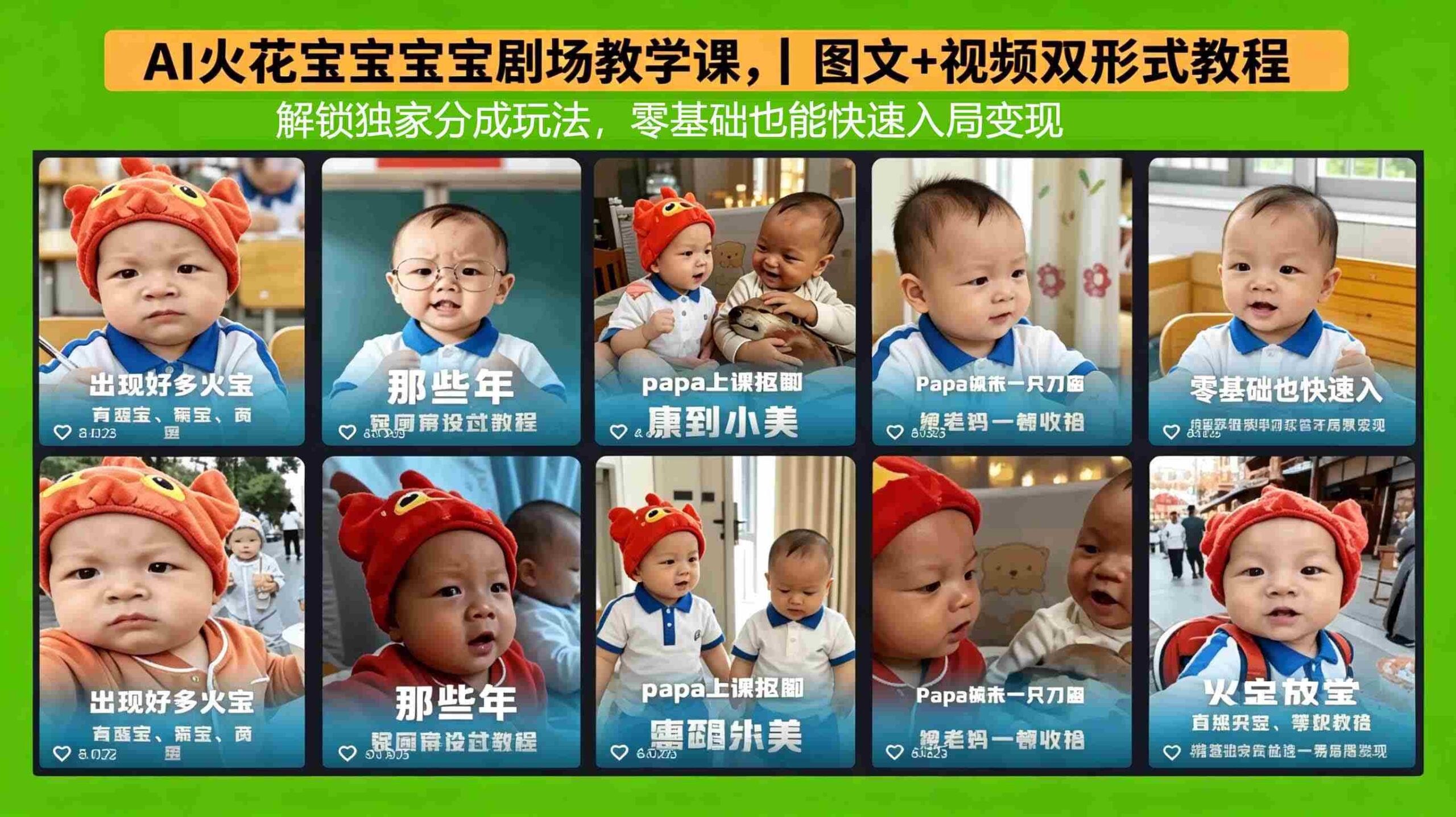 （18198期）AI火花宝宝宝宝剧场教学课，图文+视频双形式教程，解锁独家分成玩法，零基础也能快速入局变现-副业部